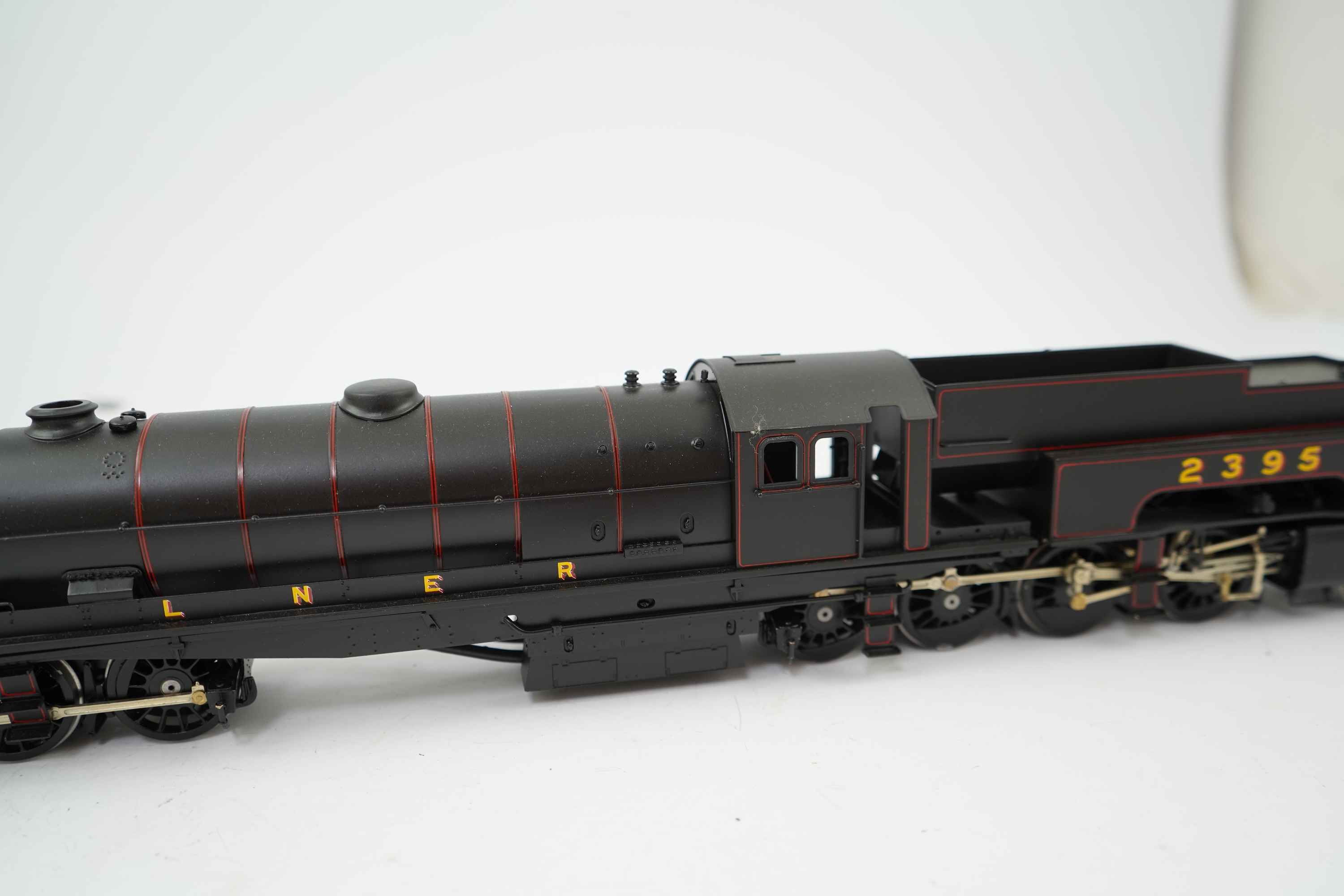 A 0 Gauge Gladiator Kits model of LNER Class U1 2395, Garratt 2-8-0+0-8-2 locomotive, a highly detailed model, constructed painted and lined out to a very high standard and powered for two rail operation.